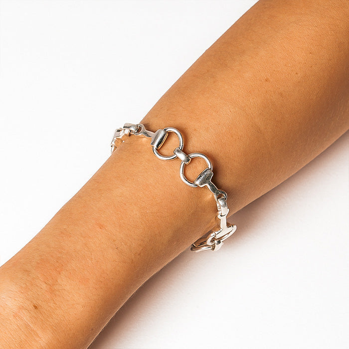 Premium Sterling Silver Small Horse Bit Link Bracelet