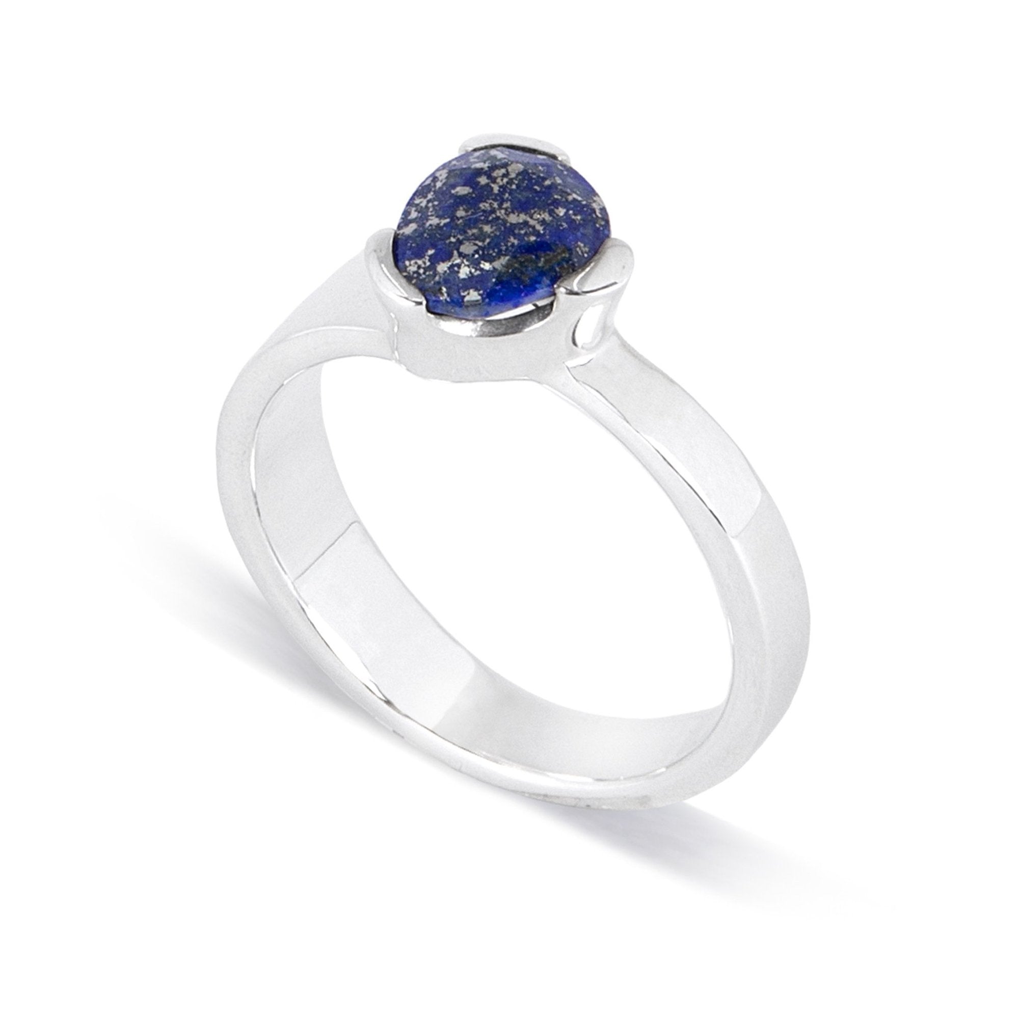 Premium Lapis Lazuli Gempower Stacker Ring - Sterling Silver