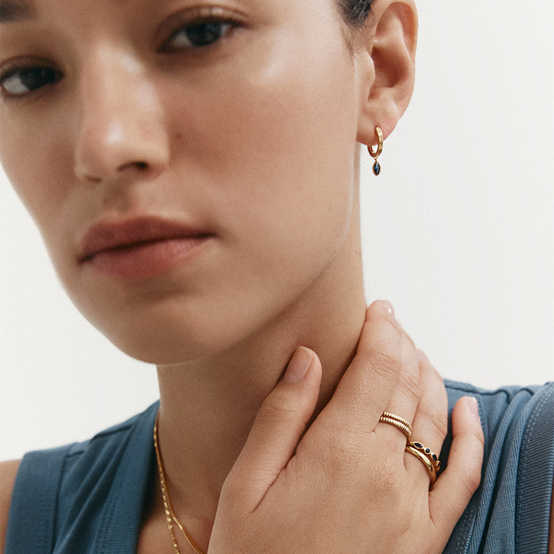 Premium Ink Drop Hoops - Timeless Elegance