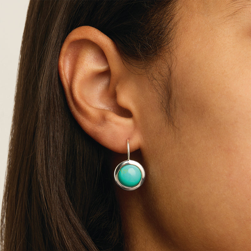 Premium Turquoise Drop Earrings by EDEN - Handcrafted Sterling Silver