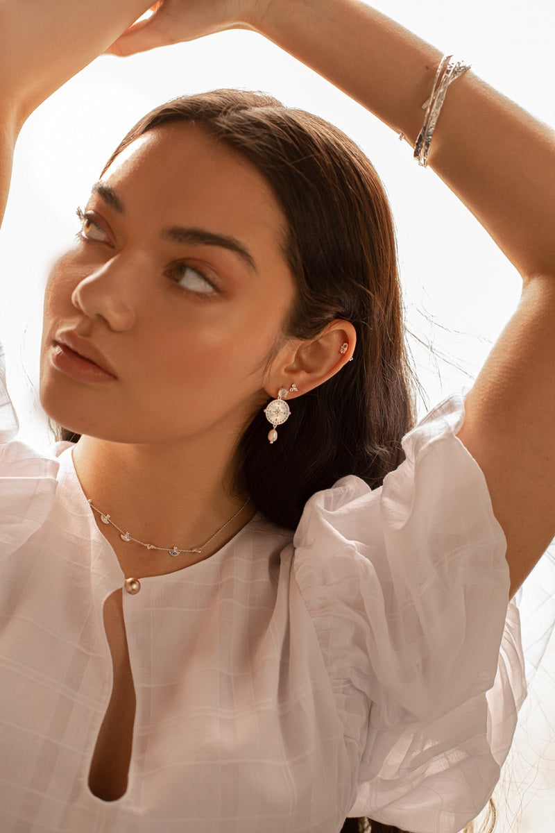 Premium Moonscape Choker Necklace - Sterling Silver Elegance