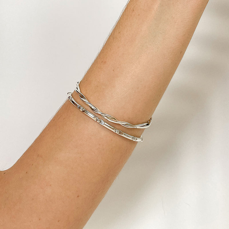Premium Sterling Silver Studded Bangle