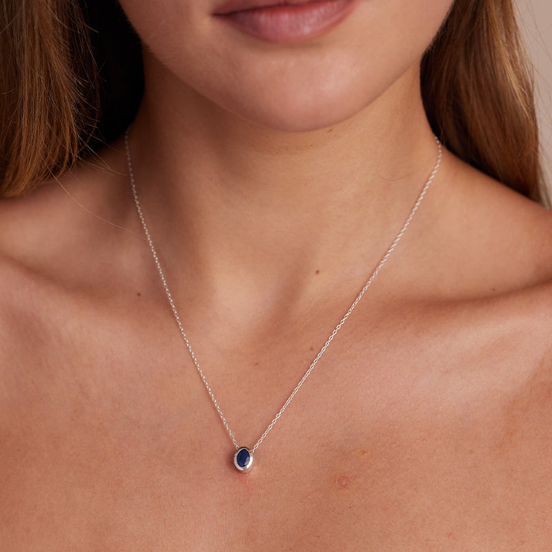 Premium September Sapphire Birthstone Necklace - Timeless Elegance