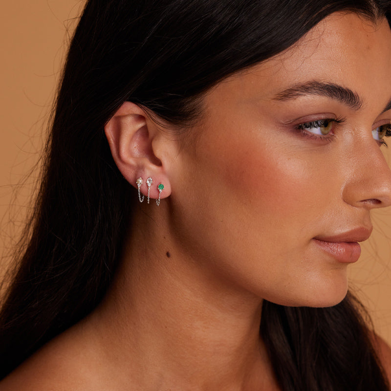 Premium MAY EMERALD BIRTHSTONE STUDS - Ultimate Elegance