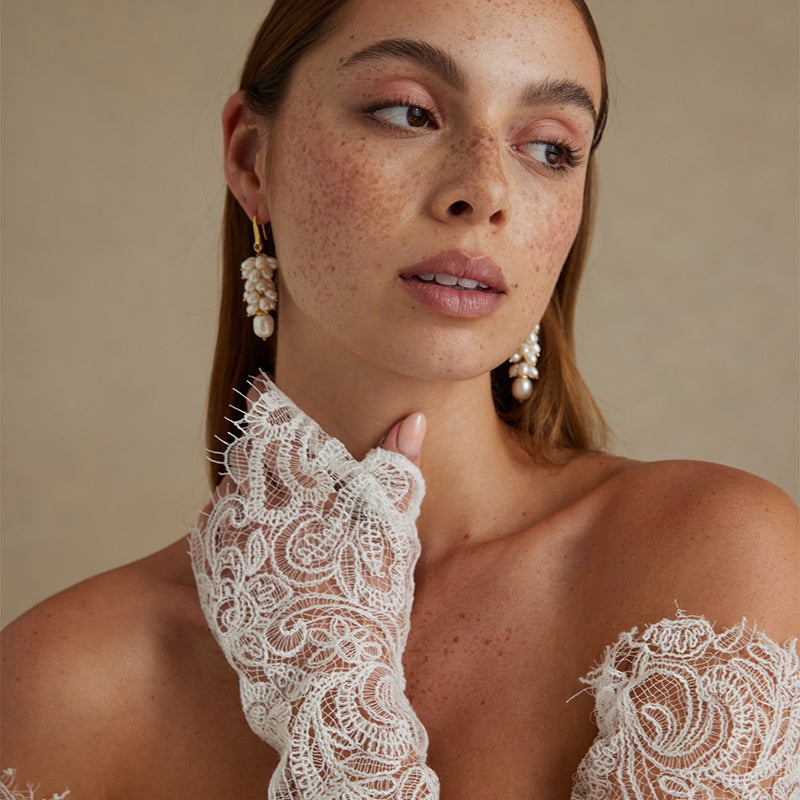 Premium Adeline Baroque Pearl Cluster Earrings
