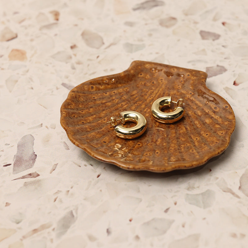 Premium SOL HOOPS - Yellow Gold Chunky Hoop Earrings