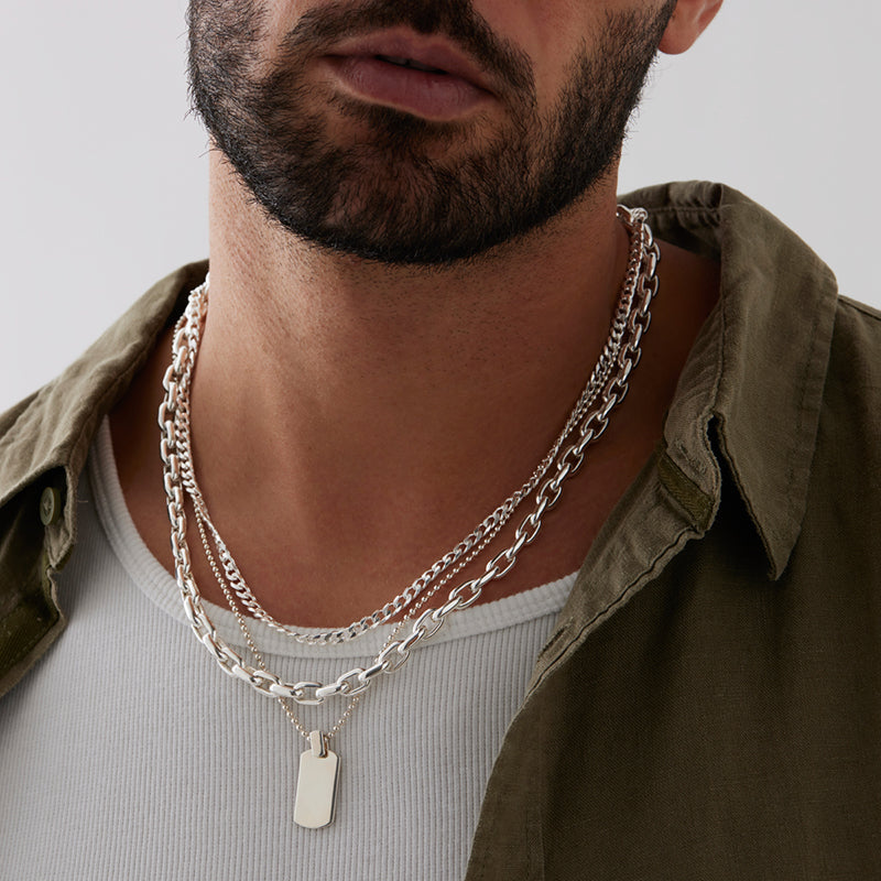 Premium Sentinel Men's Silver Chain - Ultimate Urban Style