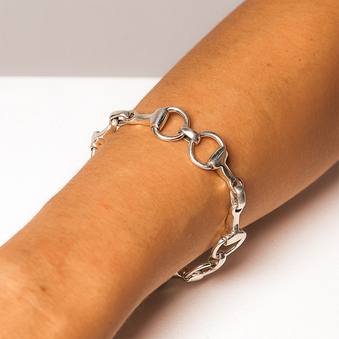 Premium Sterling Silver Small Horse Bit Link Bracelet