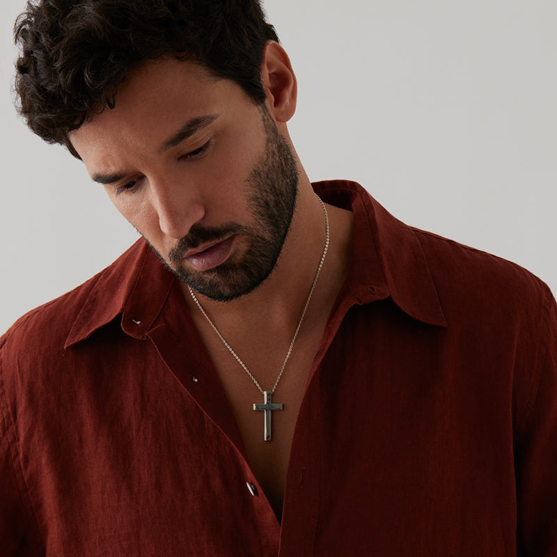 Premium Sterling Silver Cross Necklace for Men