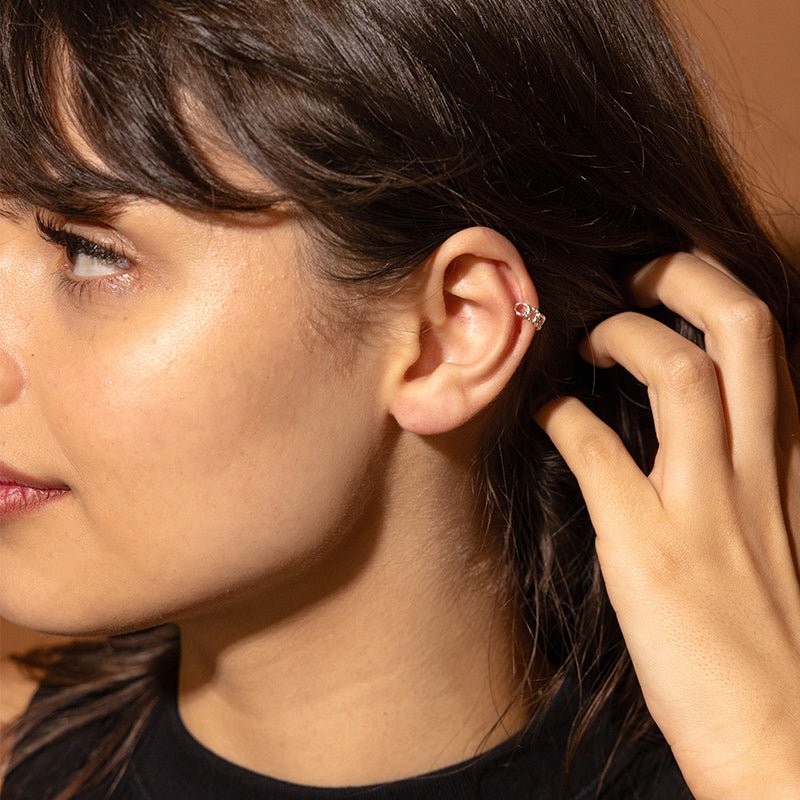 Premium Chain Ear Cuff - Modern Silver Ear Wrap