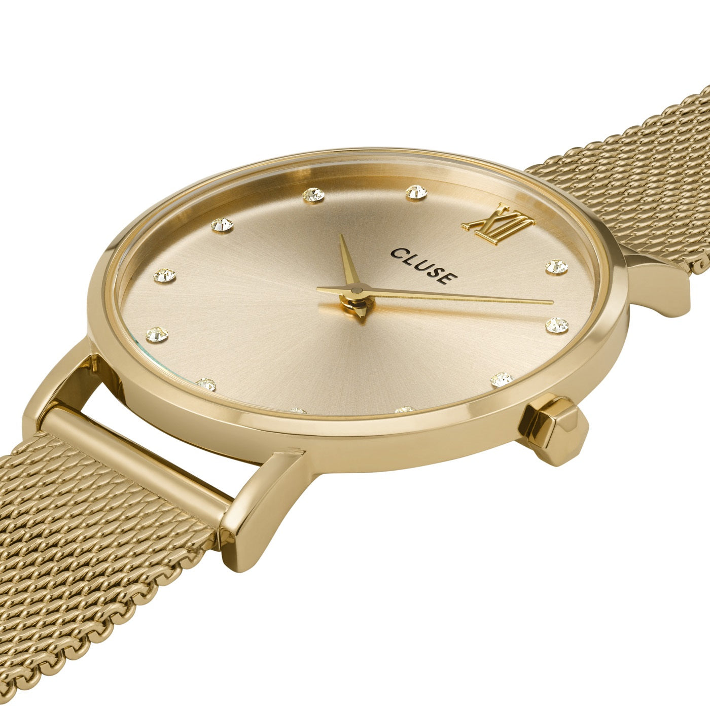 Premium MINUIT GOLD MESH WATCH - Ultimate Elegance with Crystals