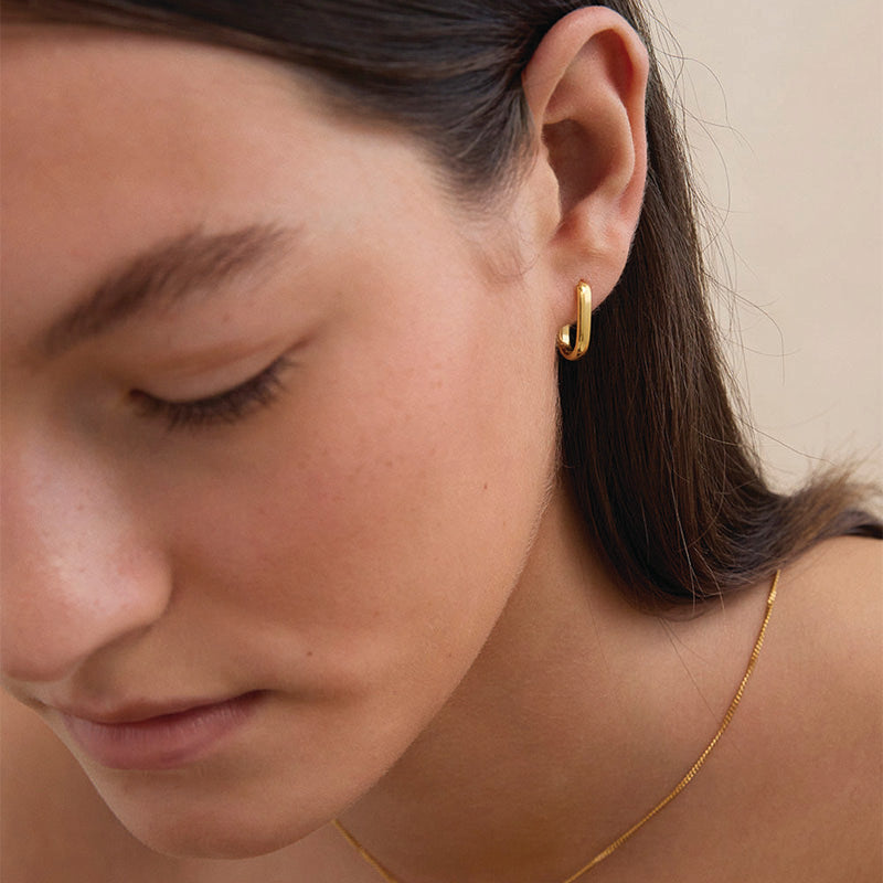 Premium ROAM HOOPS SMALL - Minimalist Gold Earrings