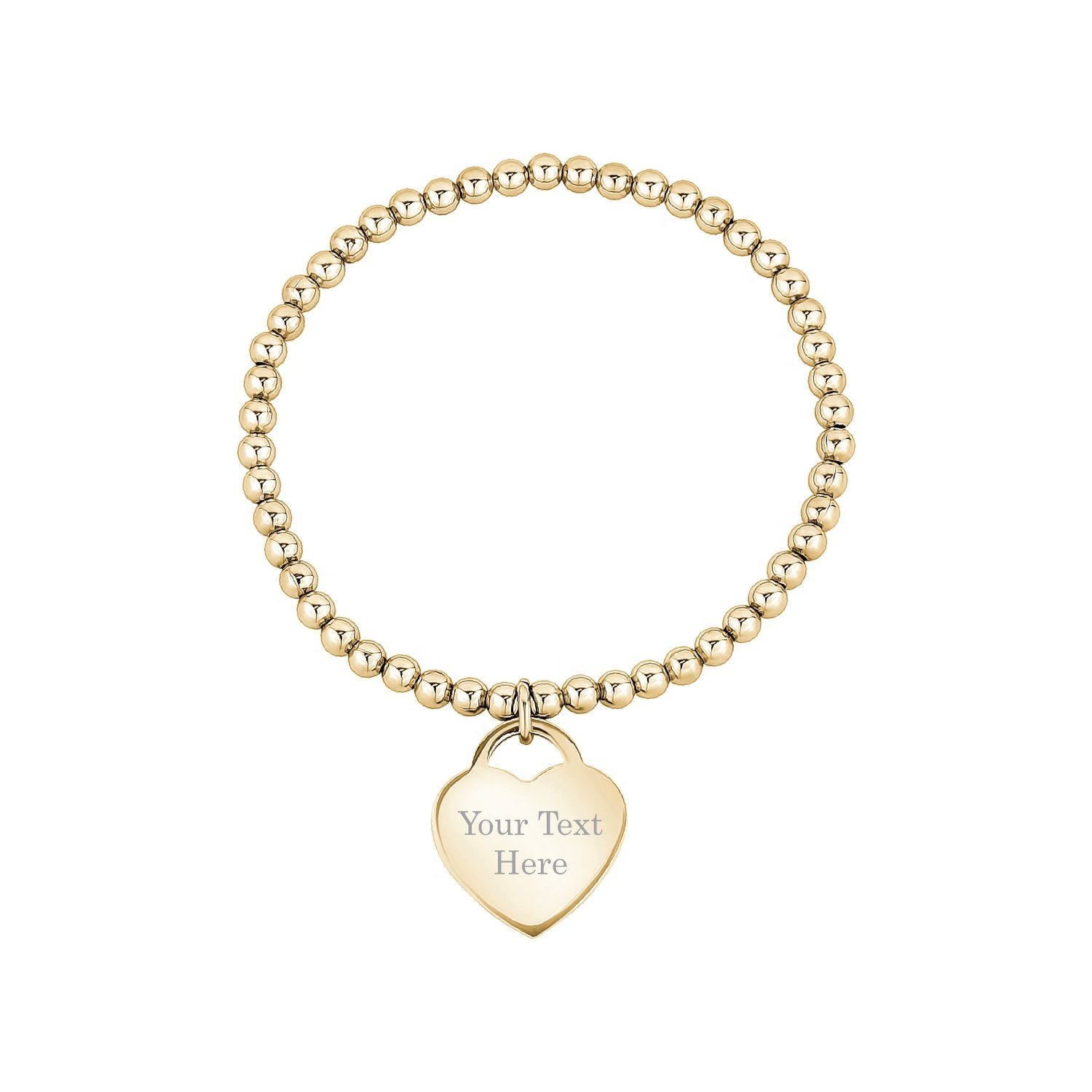 Premium Personalized Heart Charm Stretch Bracelet