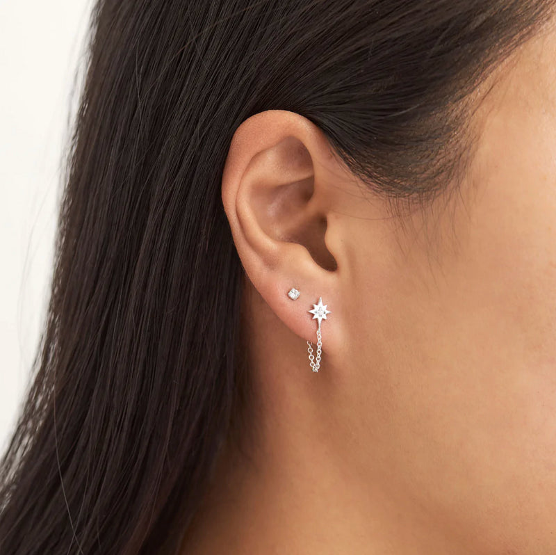 Premium Celestial Light Chain Stud Earrings