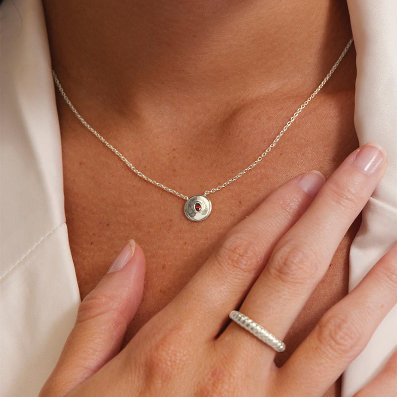 Premium Ember Necklace - Red Garnet Pendant