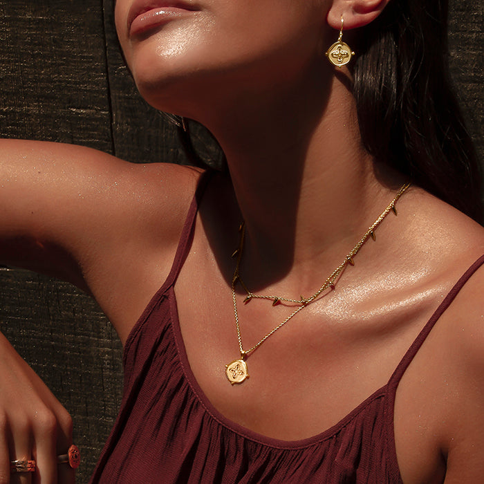 Premium Sahara Medallion Earrings in Gold
