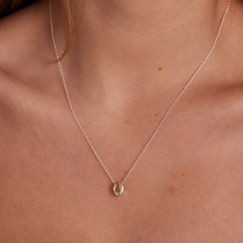 Premium November Citrine Birthstone Necklace - Ultimate Gift for Her