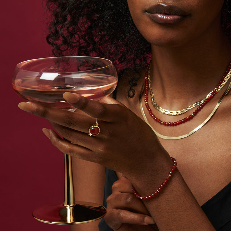 Premium Geranium Red Onyx Necklace - Ultimate Elegance