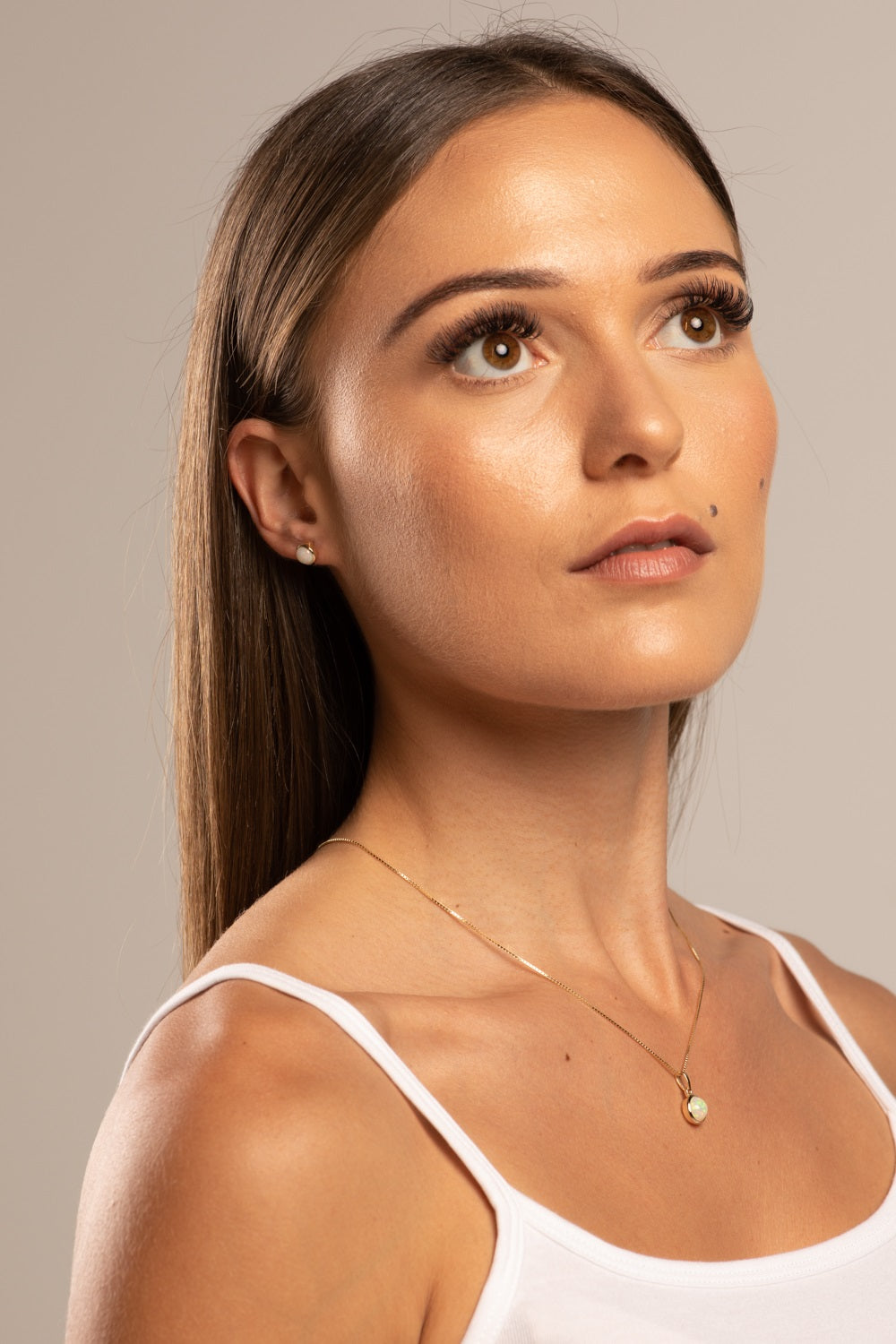 Premium Round Natural Opal Pendant Necklace