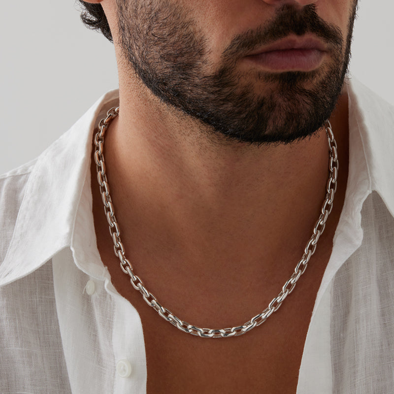 Premium Sentinel Men's Silver Chain - Ultimate Urban Style