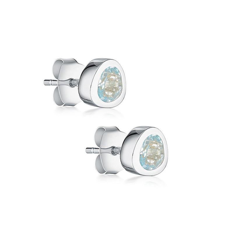 Premium Sky Blue Topaz Celebration Stud Earrings