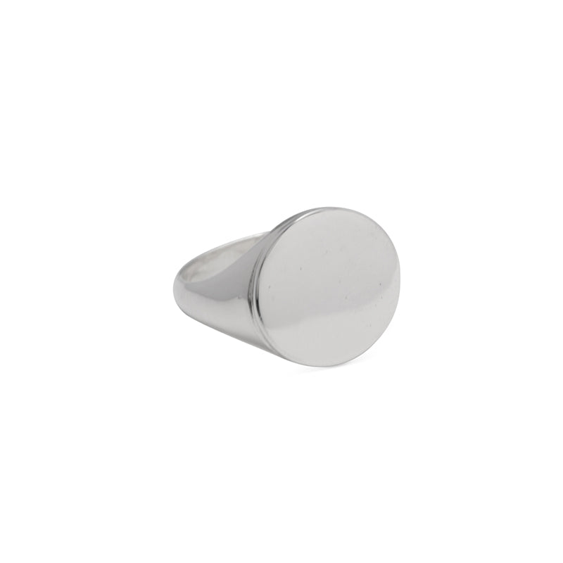 Premium Sterling Silver Round Signet Ring