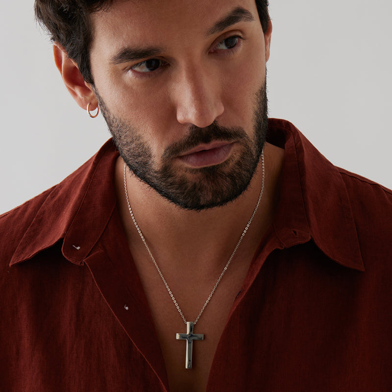 Premium Sterling Silver Cross Necklace for Men