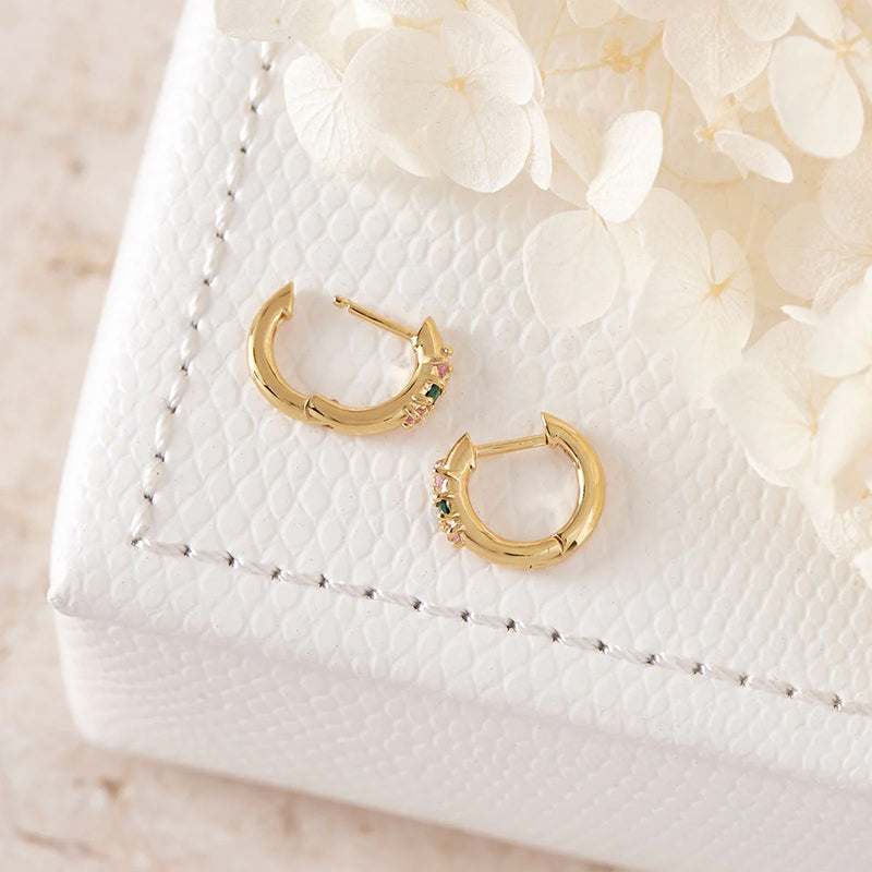 Premium Seraphic Huggies Earrings - 18K Gold Vermeil
