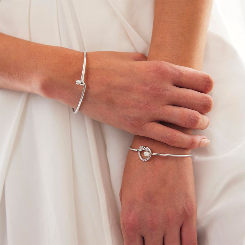 Premium Love Knot Bangle - Sterling Silver