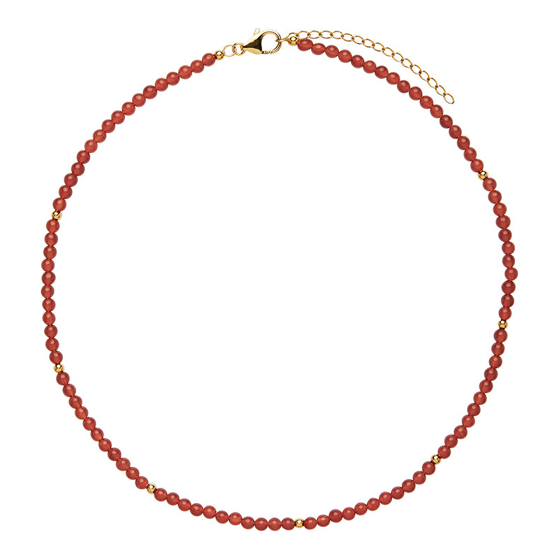 Premium Geranium Red Onyx Necklace - Ultimate Elegance