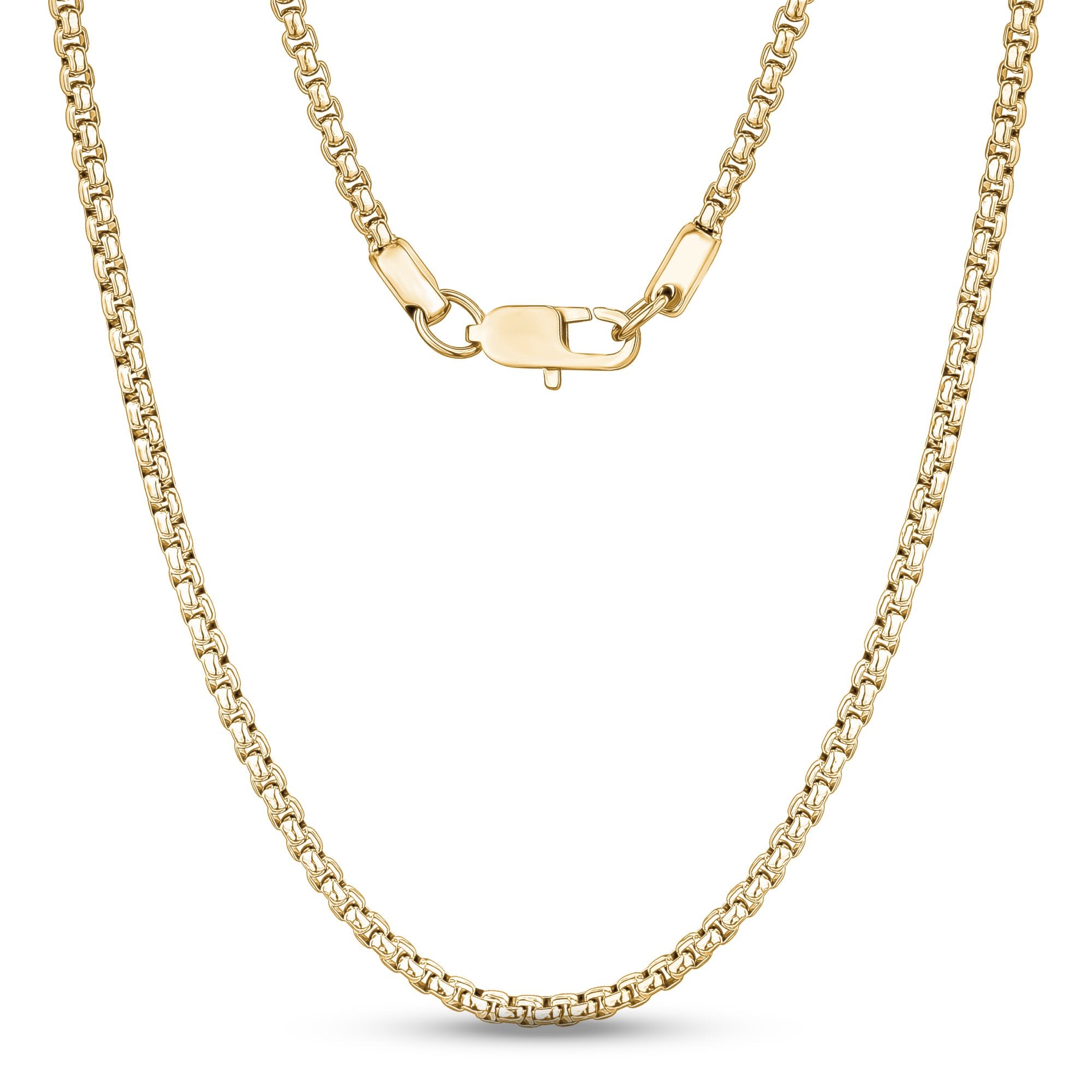 Premium 4mm Round Box Link Chain - Ultimate Sophistication
