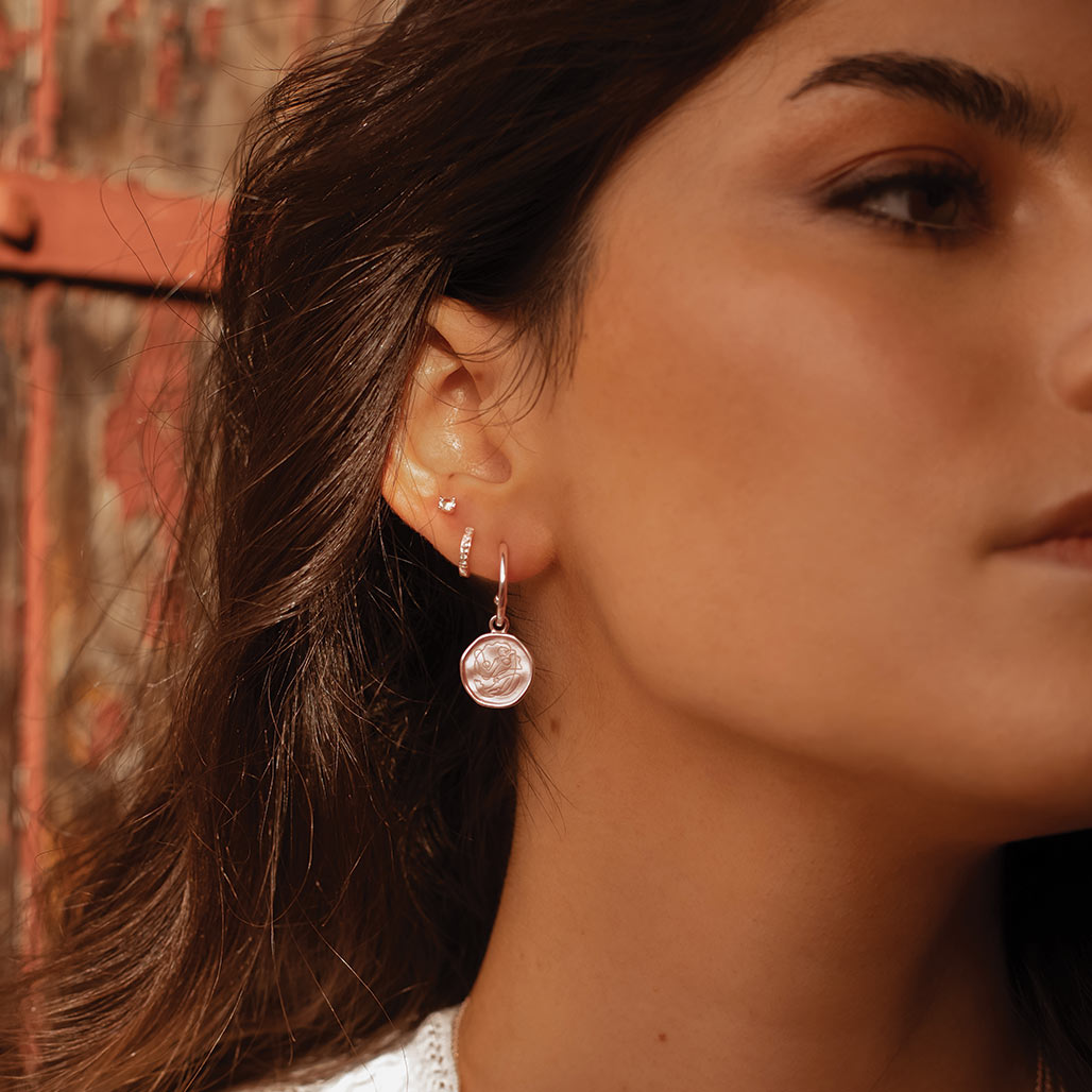 Premium Motherhood Hoop Earrings - Rose Gold Plated