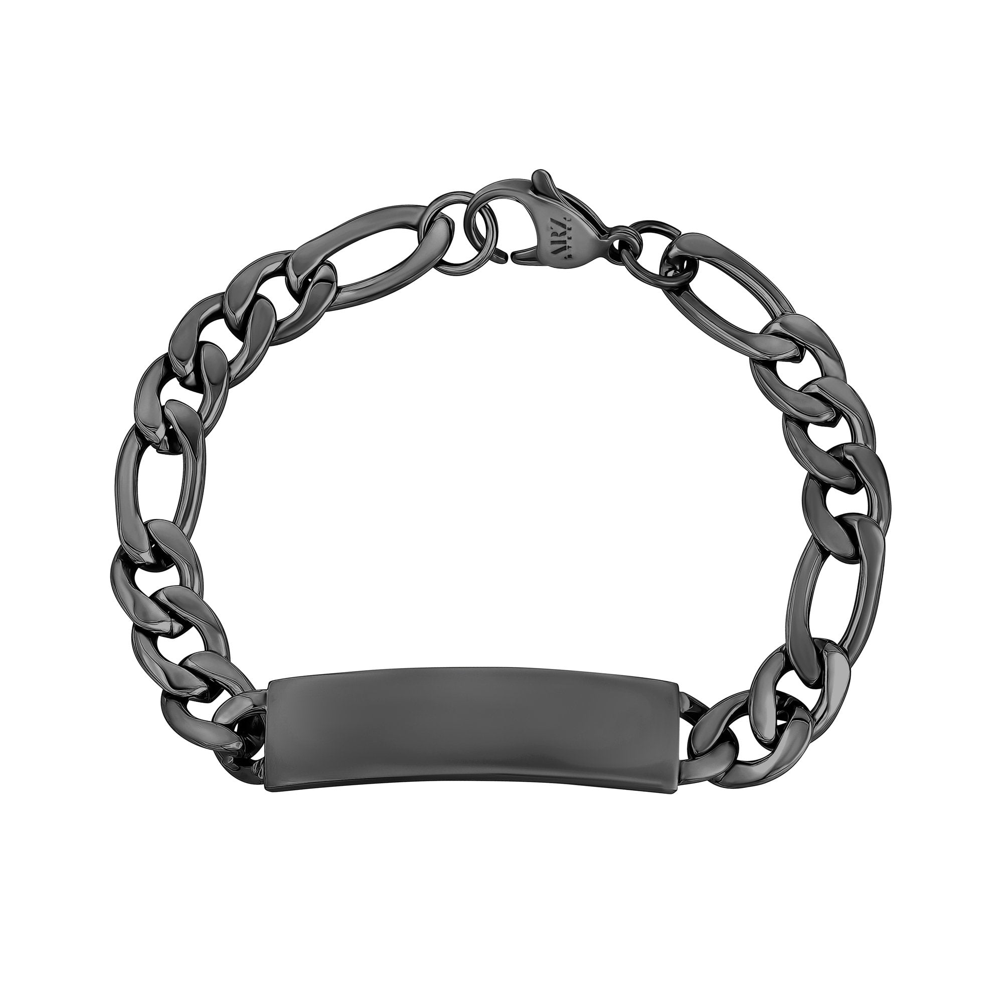 Premium 9mm Figaro Link Engravable ID Bracelet for Men