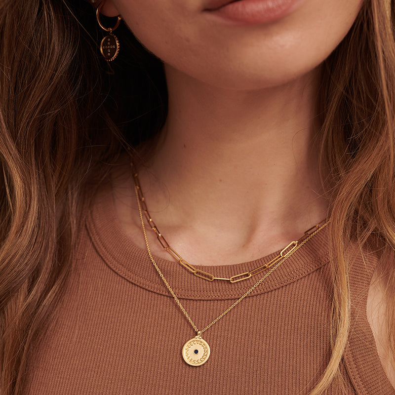 Premium LOVE & ENLIGHTENMENT Necklace - Gold Plated with Lapis Lazuli