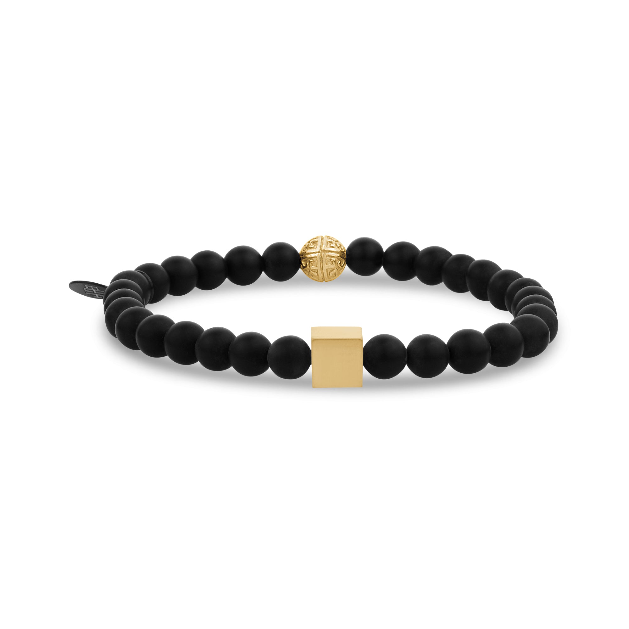 Premium Matte Black Onyx Cube Bead Bracelet - Personalized Style