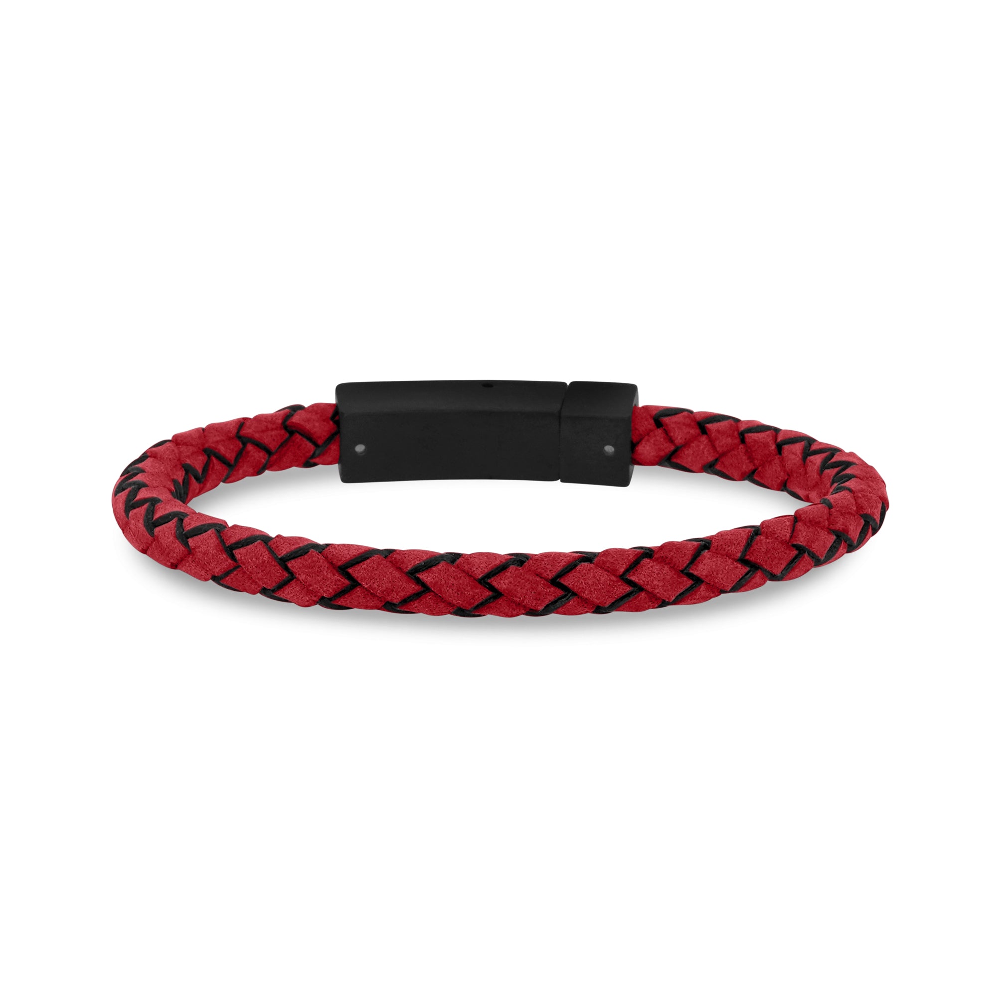 Premium Red Leather Bracelet | 6MM Slim Fit | Personalized Engraving