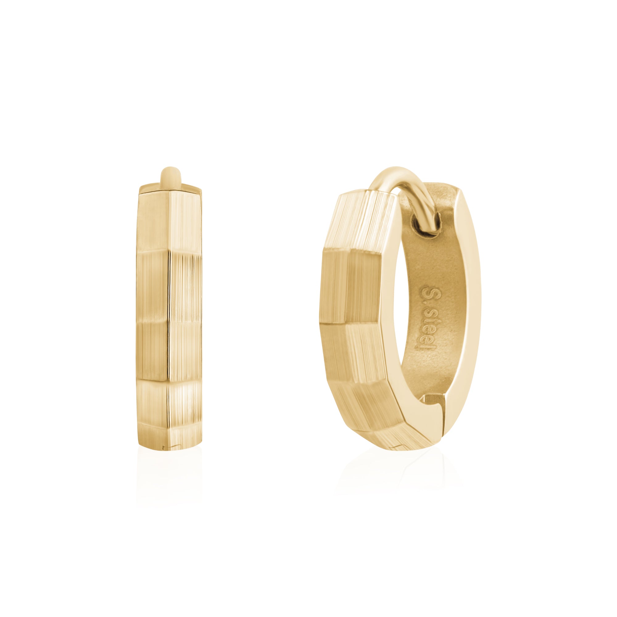 Premium Geometric Huggie Earrings - Modern Edge Collection