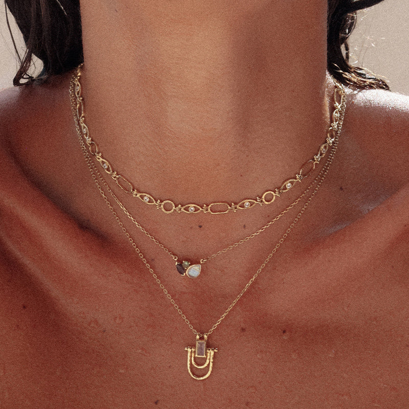 Premium Allegra Moonstone Necklace - Ultimate Grecian Elegance