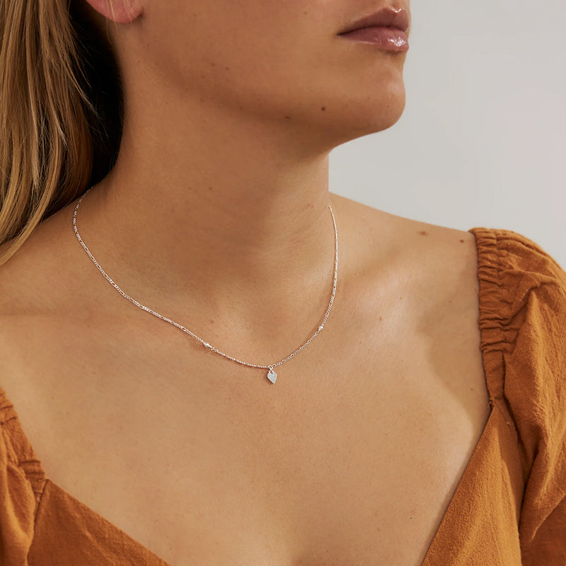 Premium Aphrodite Heart Necklace - Sterling Silver with Freshwater Pearls