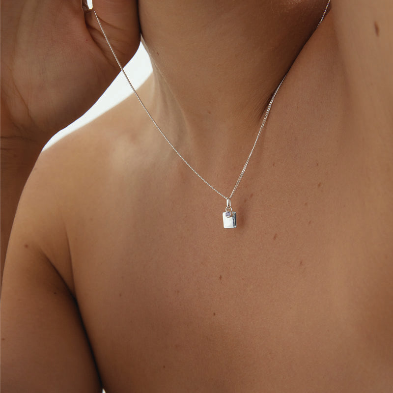 Premium Engravable Citrine Birthstone Necklace for November