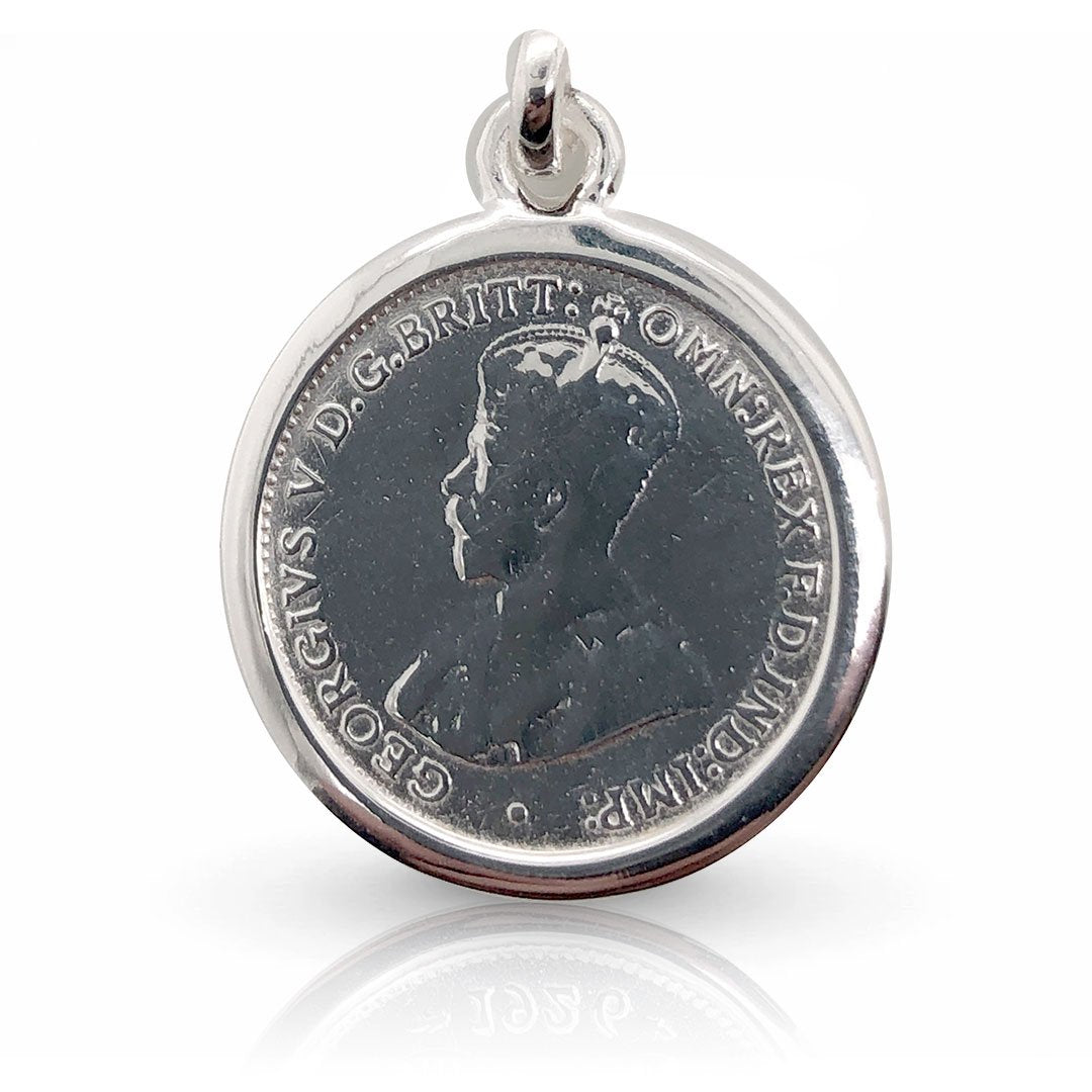 Premium Threepence Coat of Arms Coin Pendant - Timeless Sterling Silver