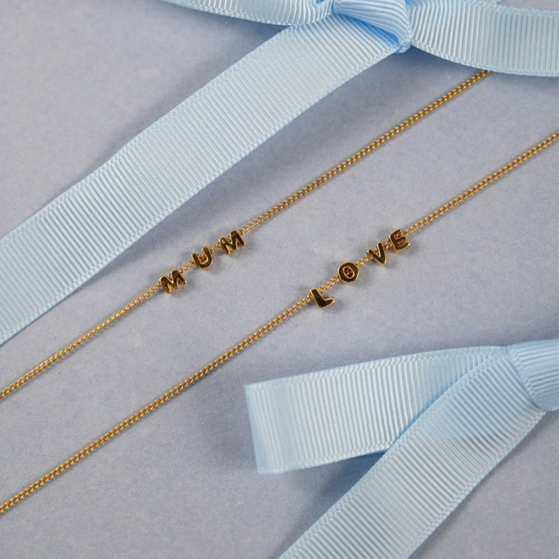 Premium 18K Gold Plated Tiny Love Letter Necklace for MUM