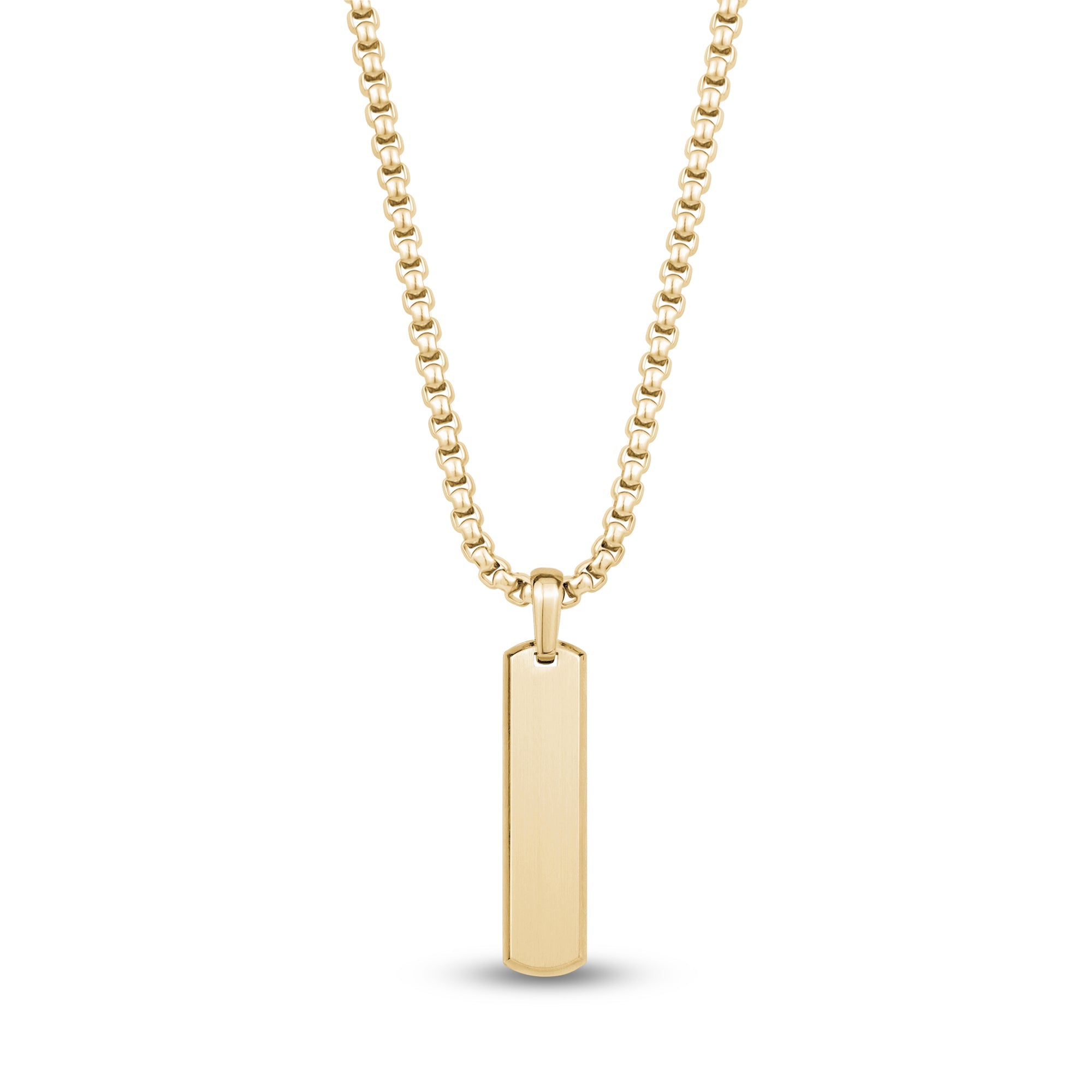 Premium Beveled Edge Bar Pendant Necklace