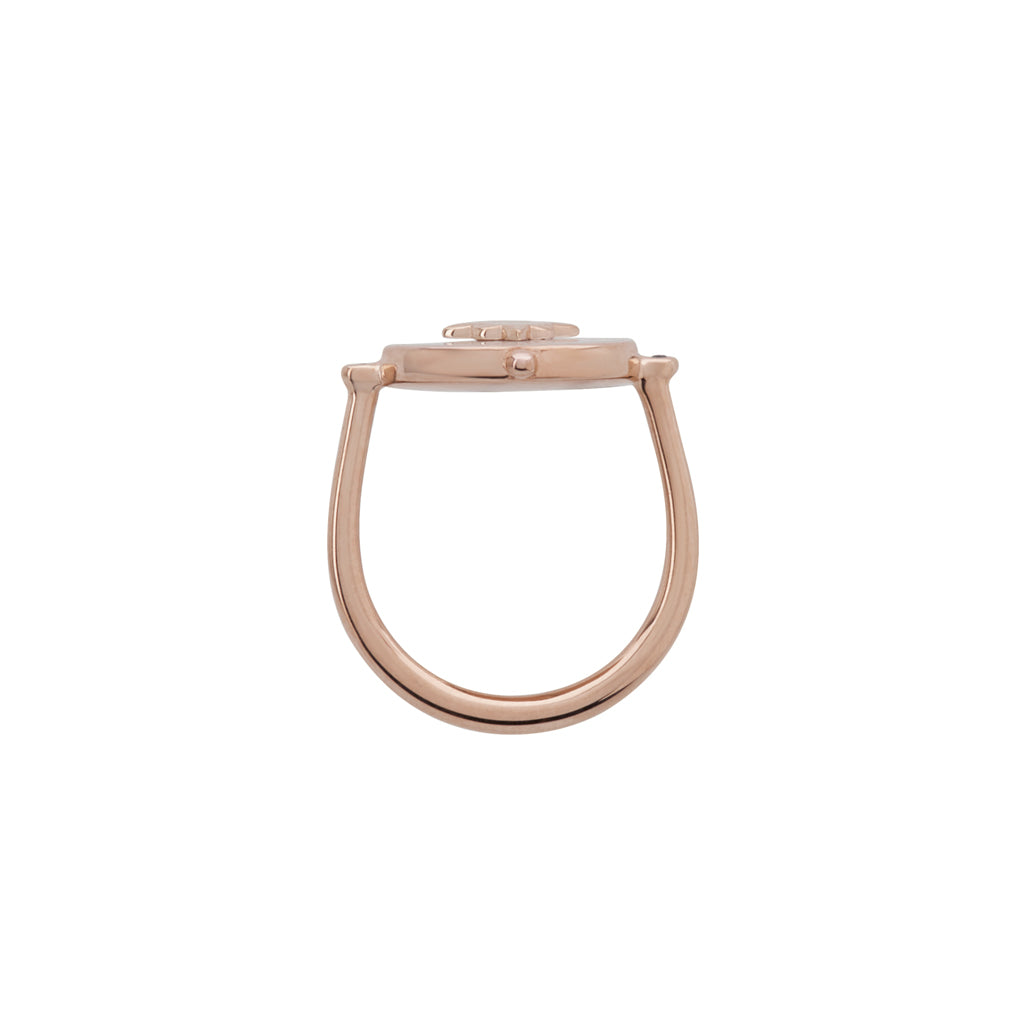 Premium Temple Moon Ring - Rose Gold & Mother of Pearl