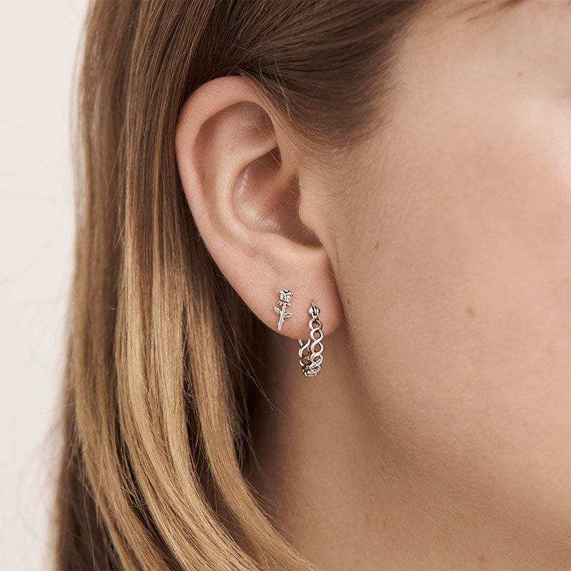 Premium Entwined Hoops - Sterling Silver Elegance