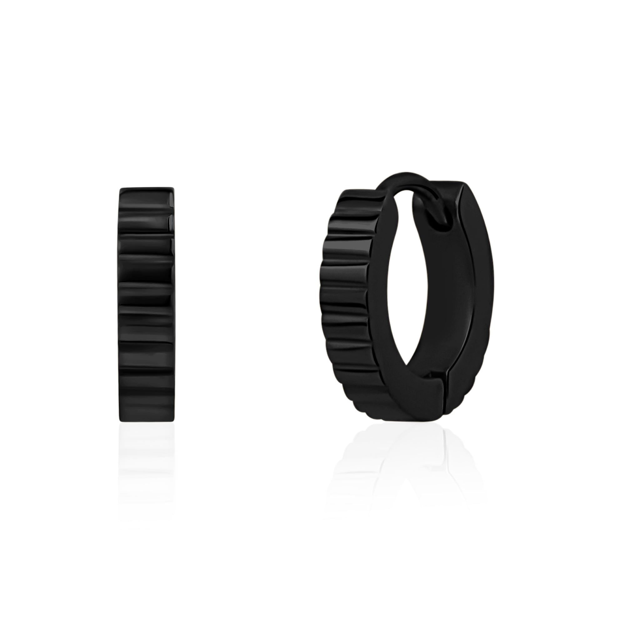 Premium Ripple Design Huggie Earrings - Everyday Elegance
