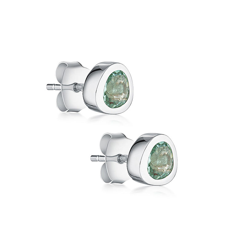 Premium Sterling Silver Green Amethyst Celebration Stud Earrings
