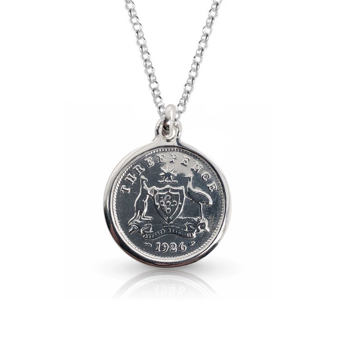 Premium Threepence Coat of Arms Coin Pendant - Timeless Sterling Silver