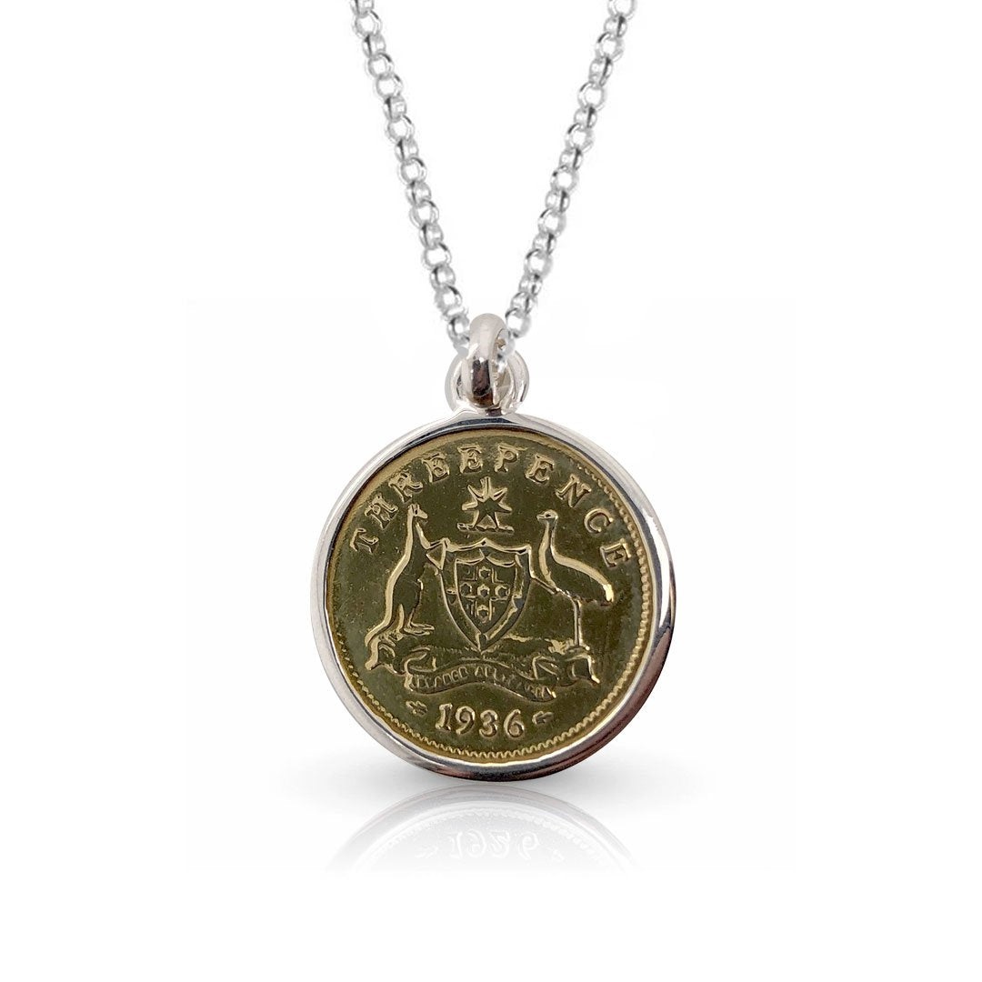 Premium Threepence Coat of Arms Coin Pendant - Ultimate Heritage Charm