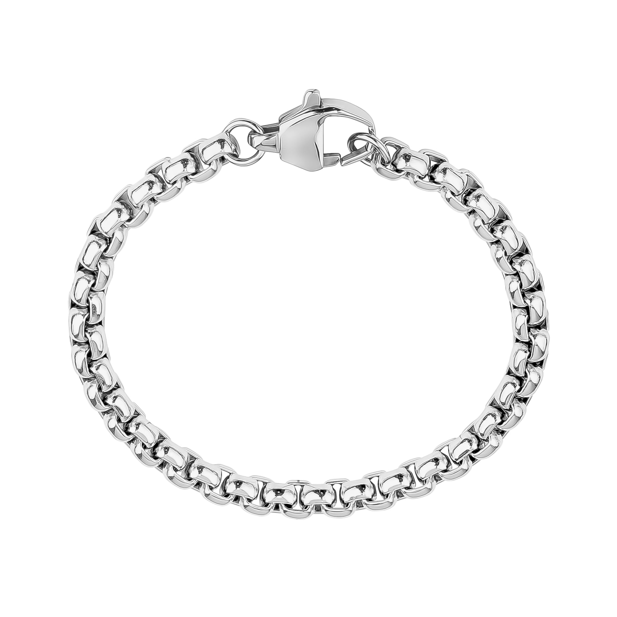 Premium 6mm Round Box Link Bracelet - Timeless Elegance
